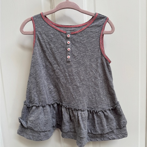 NWOT Cat & Jack 3T Girls Gray Tank Top Blouse with Peplum Detail - Picture 1 of 5